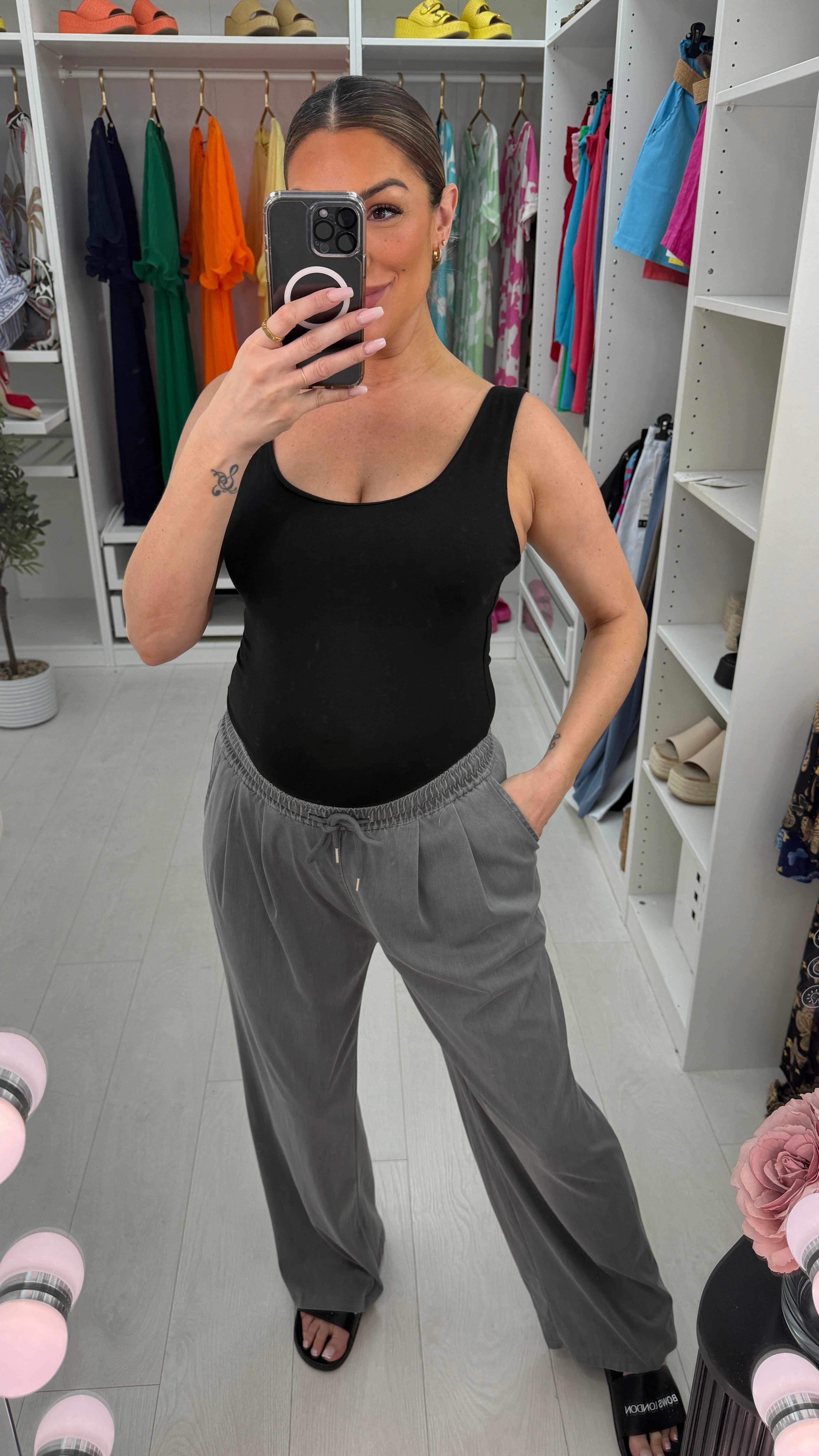 Loukia Plain Elasticated Waist Trousers