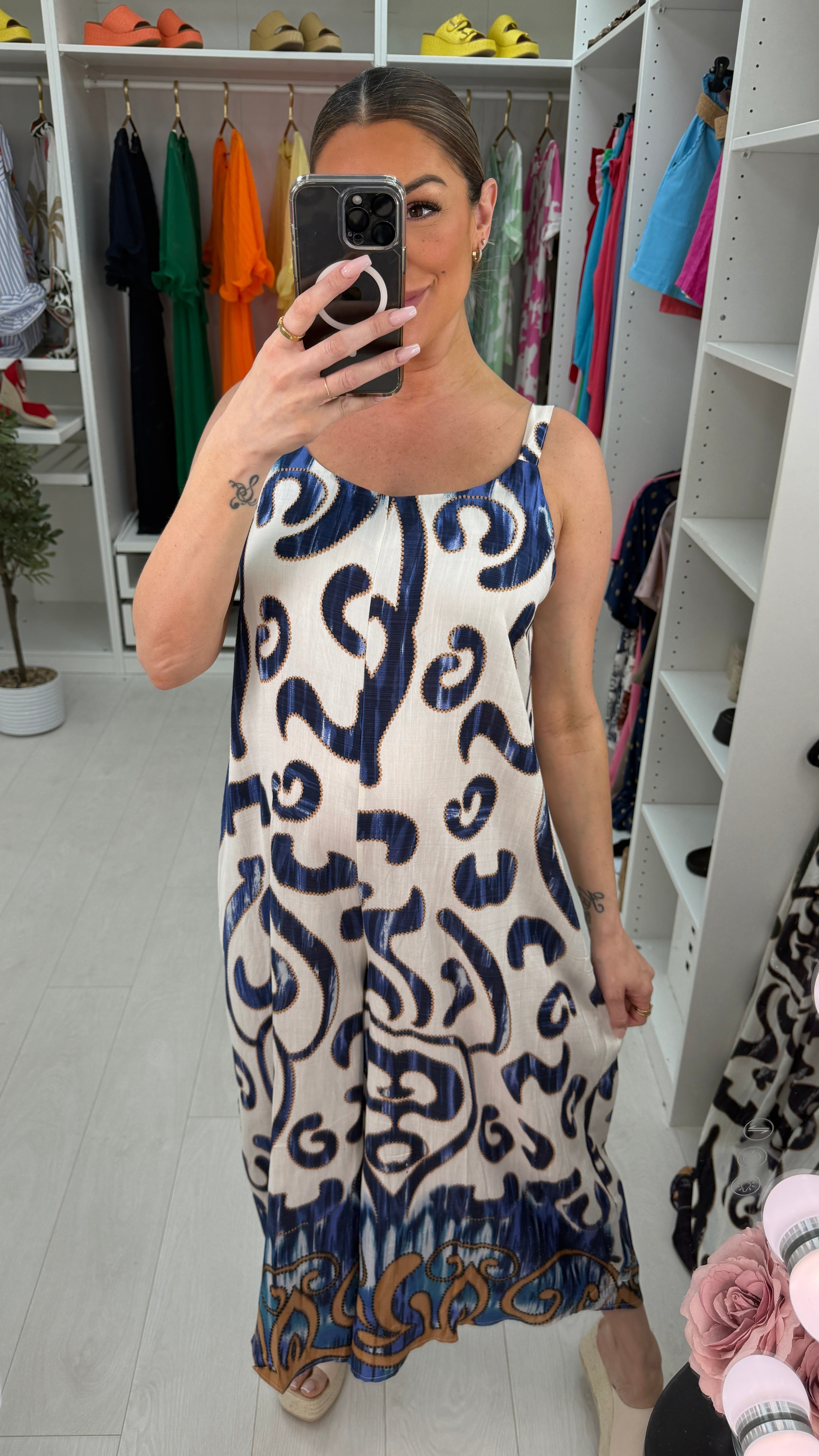 Roha Abstract Print Loose fit Jumpsuit