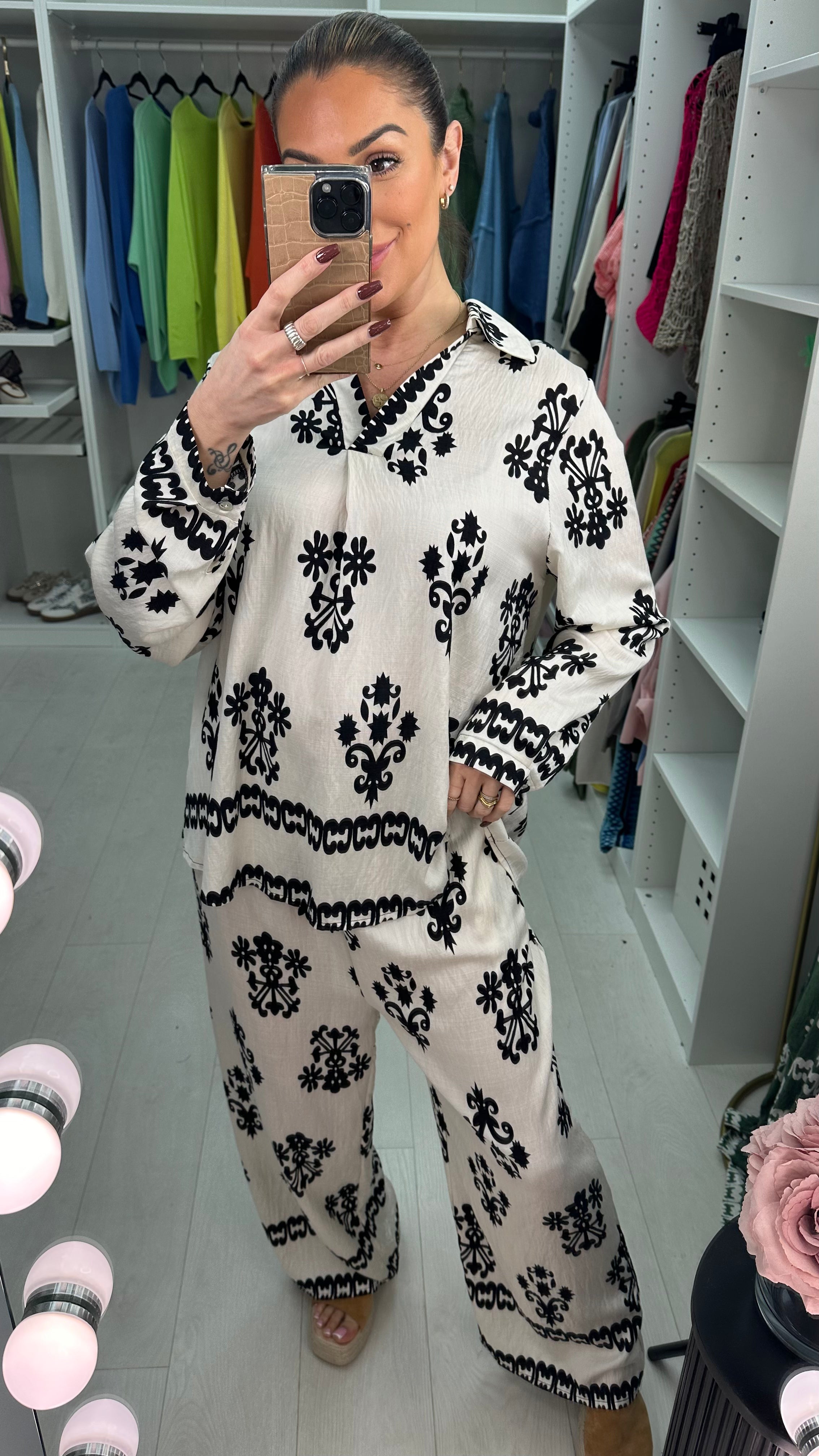 Amber Mosaic Print Loose Fit Co-Ord Set