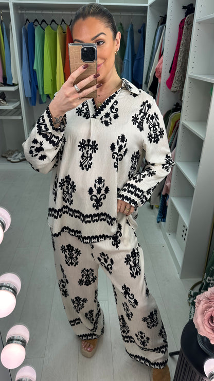 Amber Mosaic Print Loose Fit Co-Ord Set