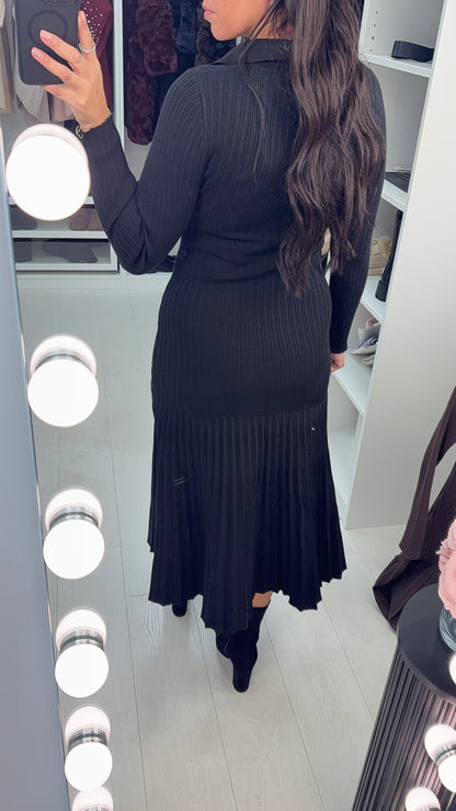 Tori Button Detail Rib Maxi Dress