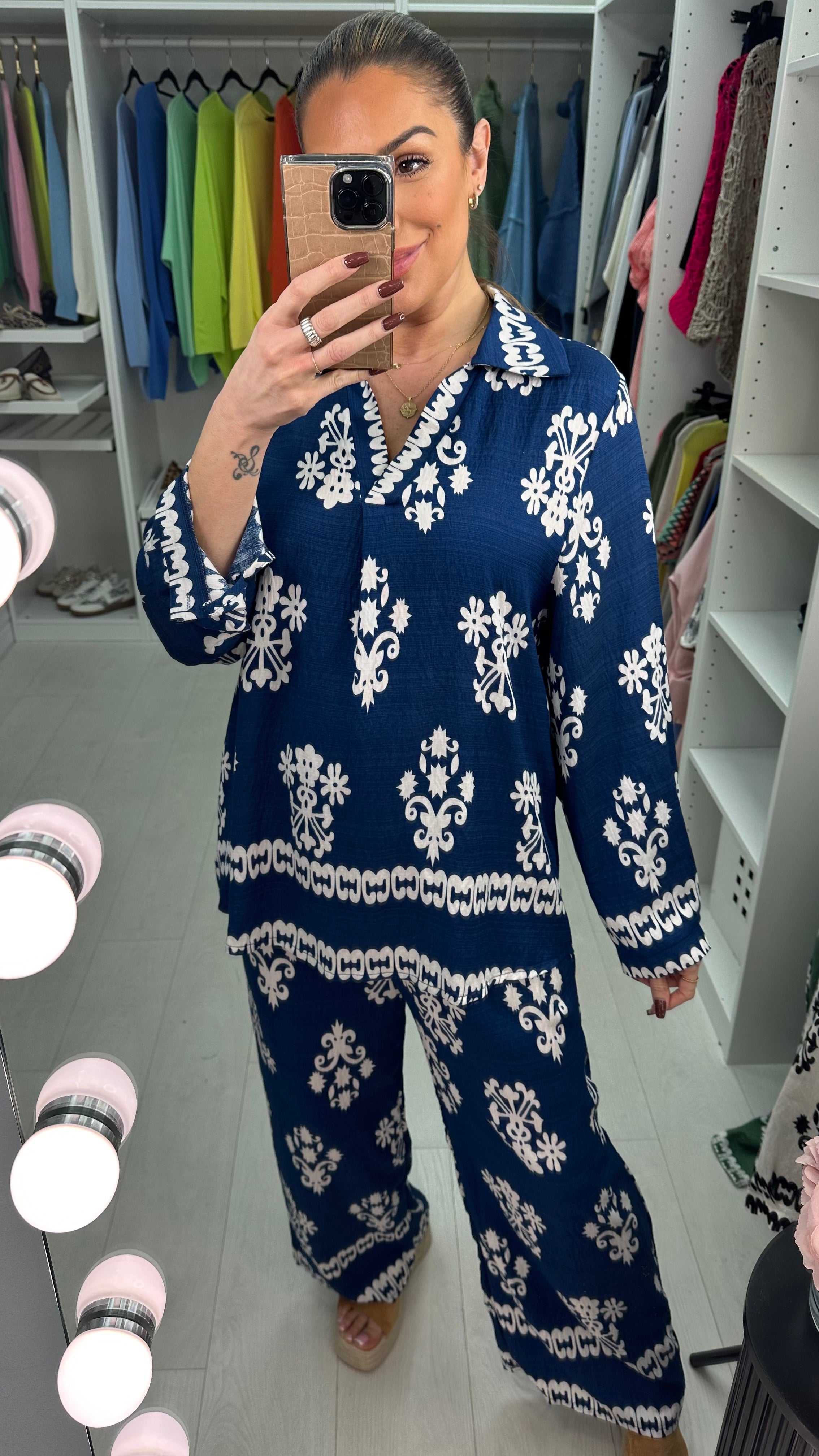 Amber Mosaic Print Loose Fit Co-Ord Set