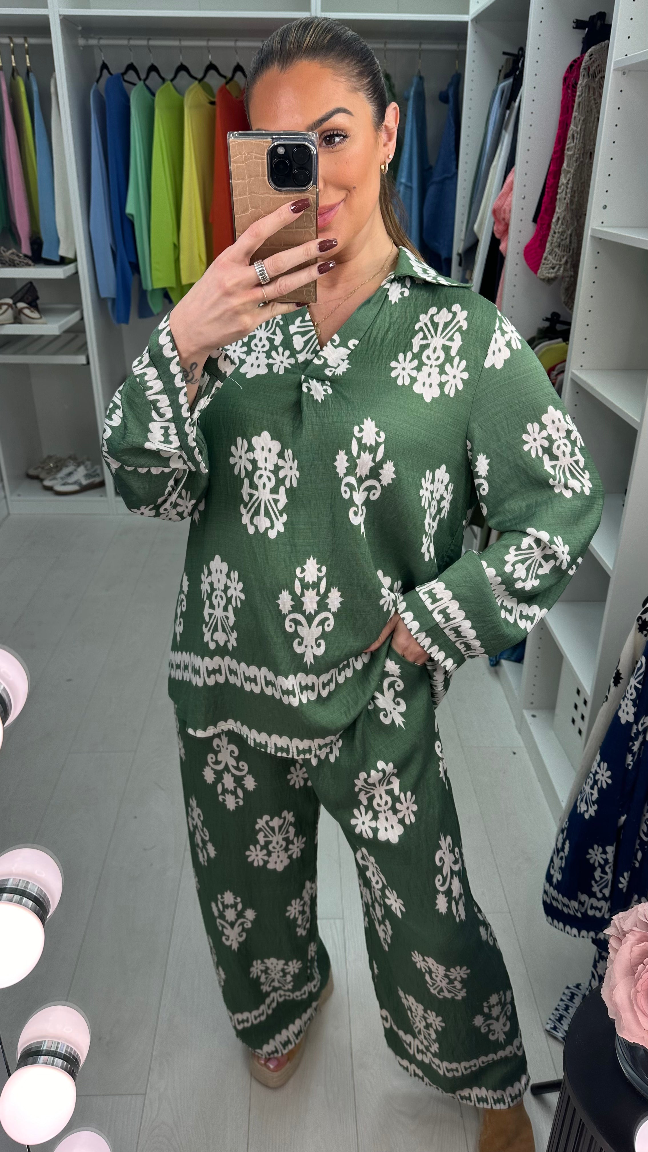 Amber Mosaic Print Loose Fit Co-Ord Set