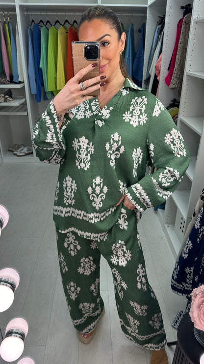 Amber Mosaic Print Loose Fit Co-Ord Set