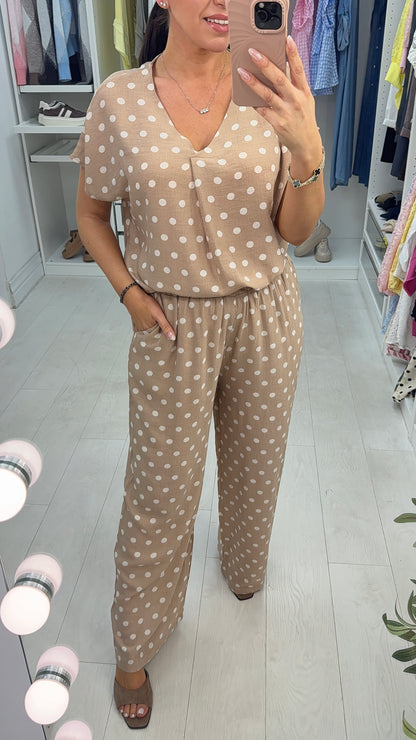 Keira Polka Dot Loose Fit Co-Ord Set