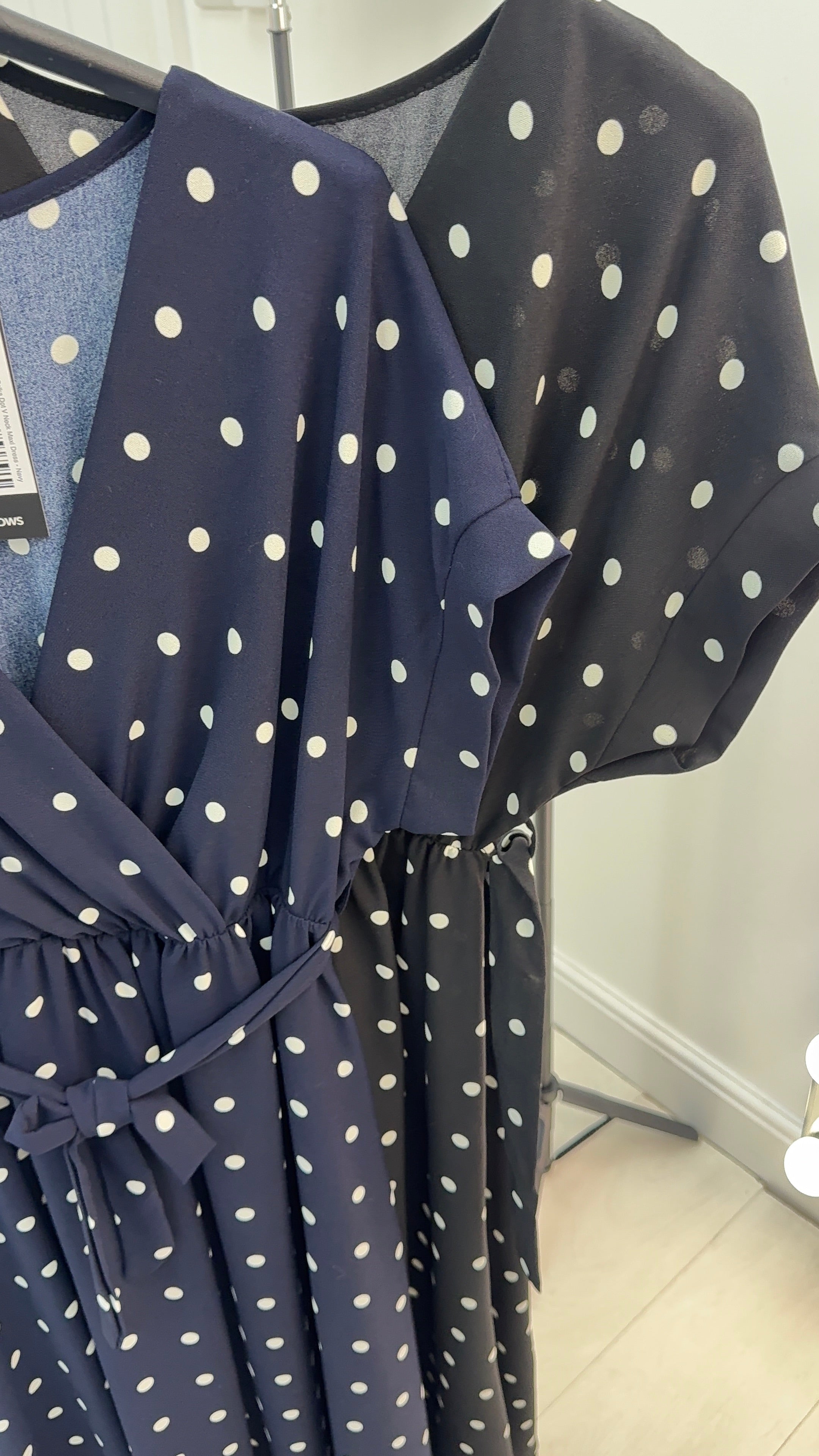 Blanka Polka Dot V Neck Maxi Dress