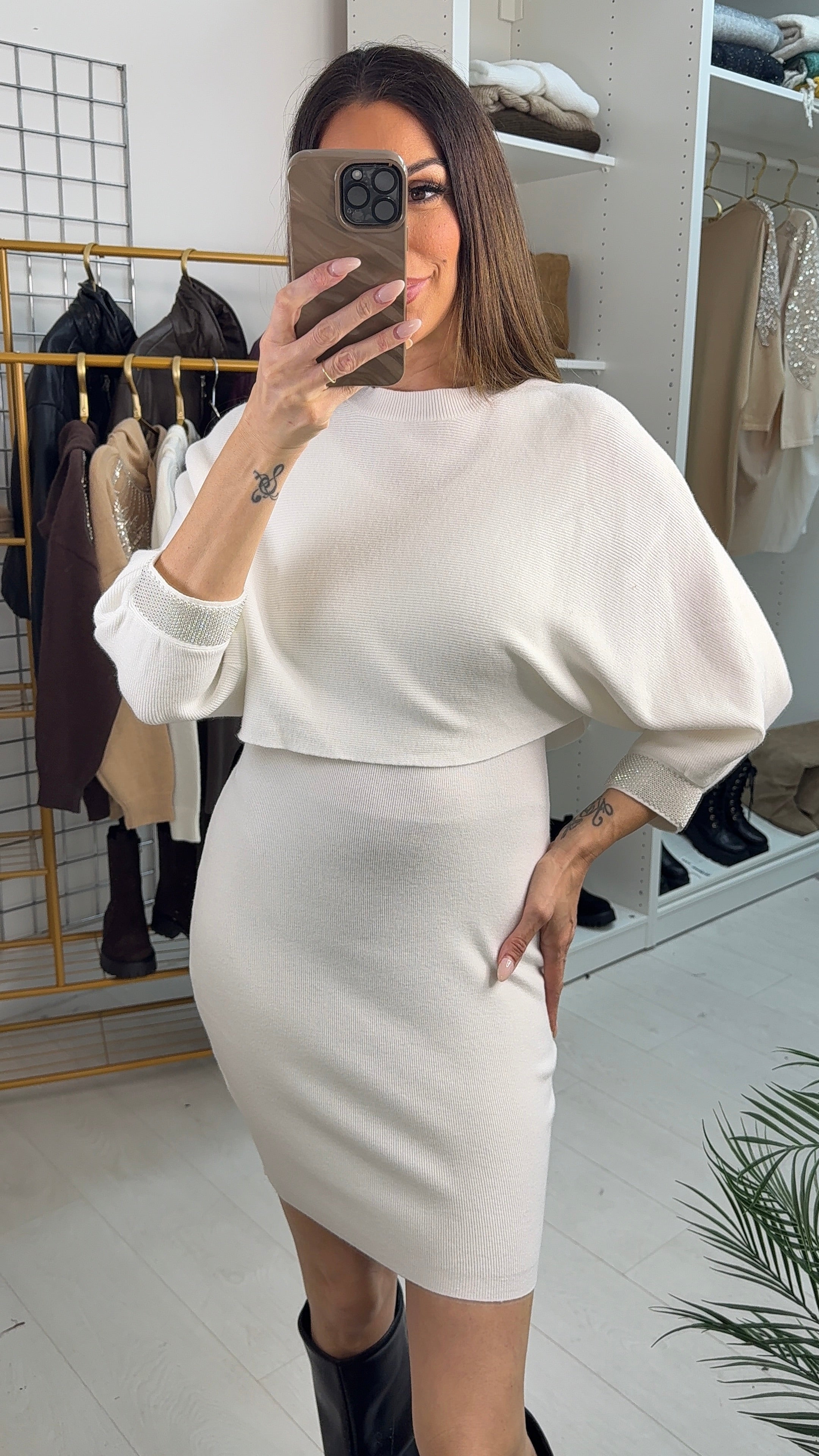 Kassa Diamante Detail Two Piece Knit Jumper