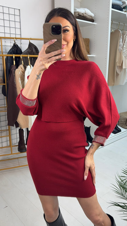 Kassa Diamante Detail Two Piece Knit Jumper