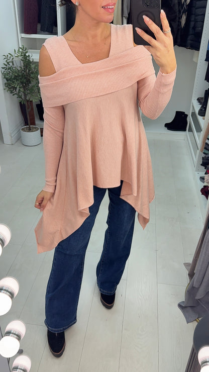 Malissa Drape Side Knitted Loose Fit Jumper