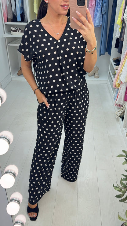 Keira Polka Dot Loose Fit Co-Ord Set