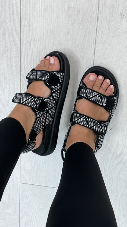 Odette Diamante Velcro Sandals