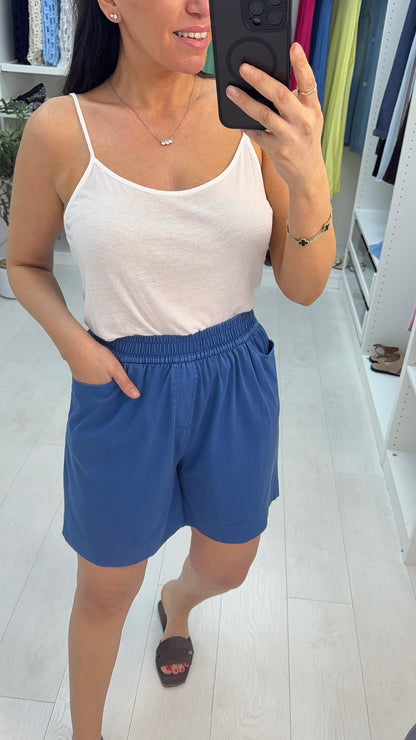 Elisabetta Elasticated Waist Soft Denim Shorts