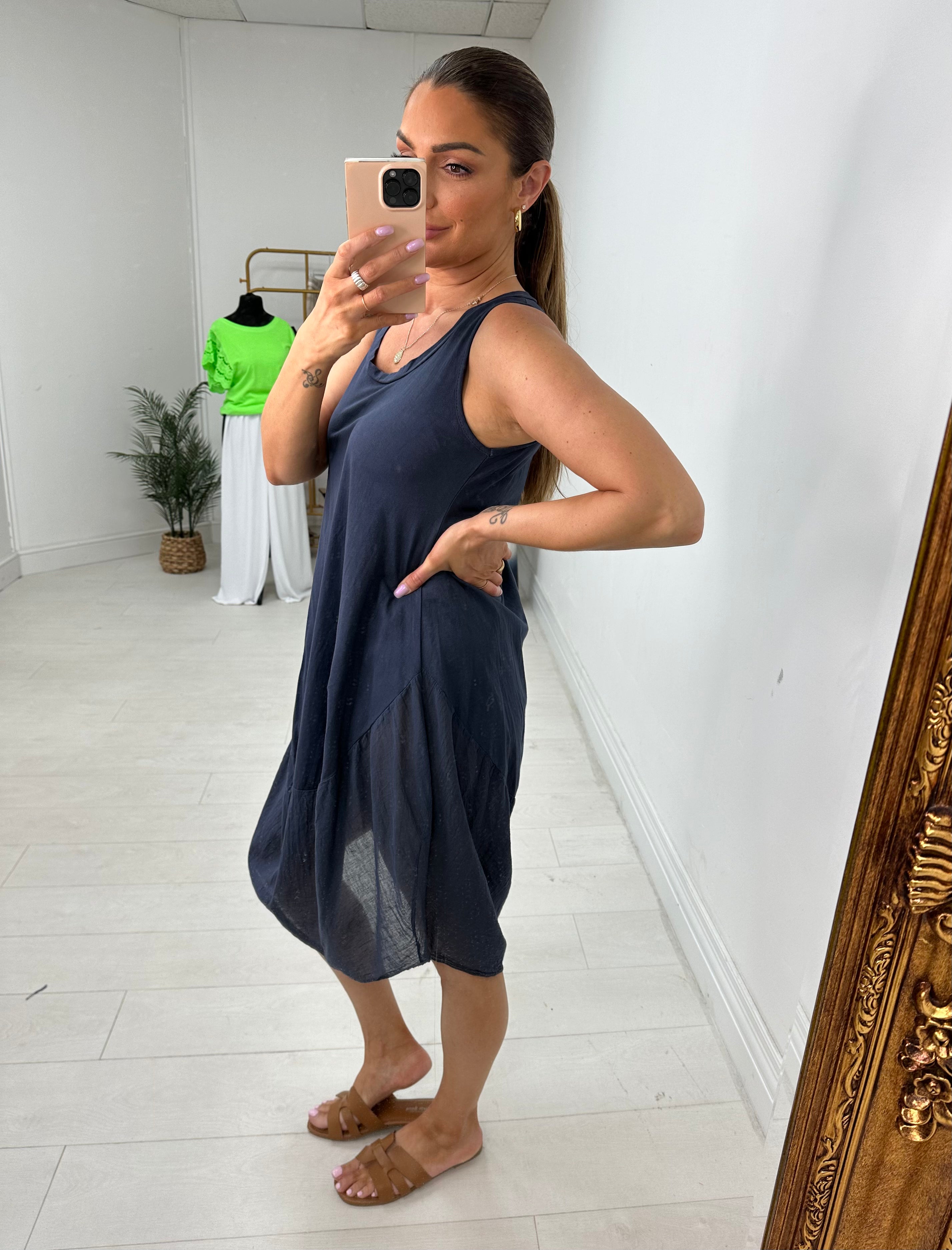 Philia  Plain Loose Fit Jersey Dress