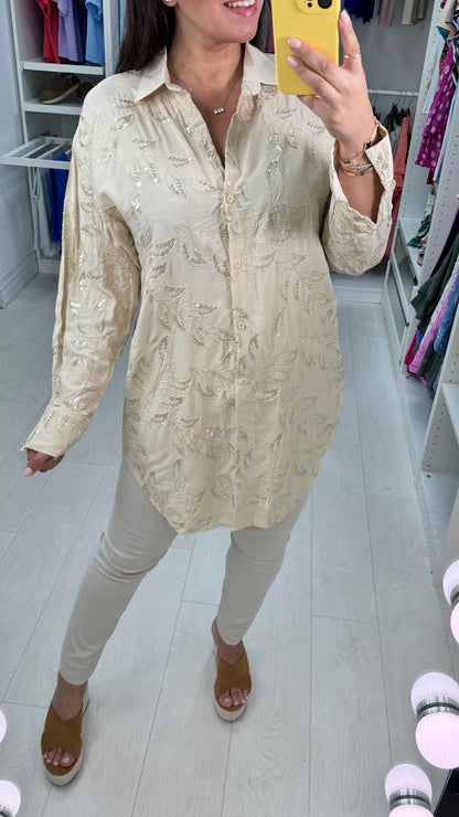 Zoraida Embroidery And Sequin Detail Shirt