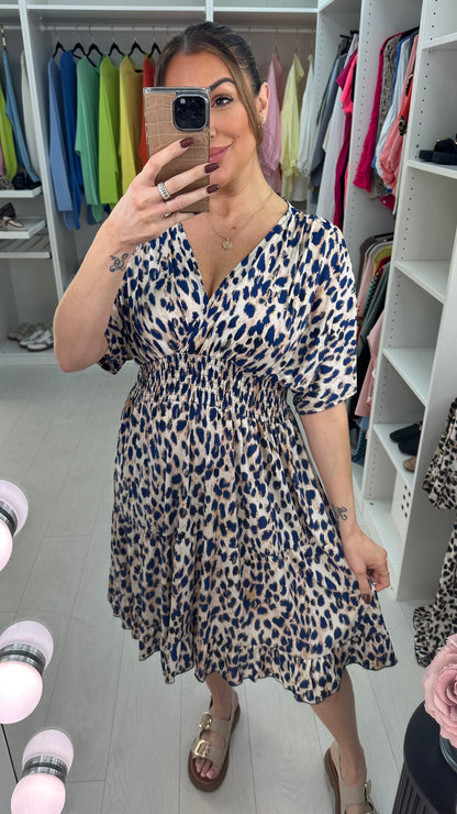 Angie Leopard Print Floaty Midi Magic Dress