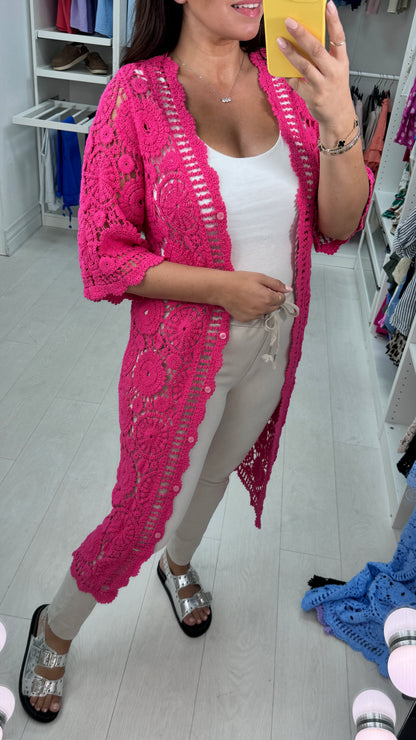 Abril Crochet Longline Cardigan