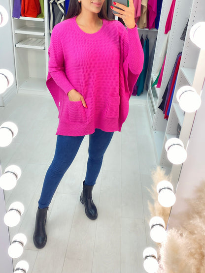 Zarya Front Pocket Knitted Poncho Jumper
