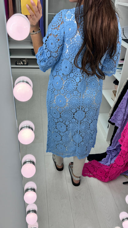 Abril Crochet Longline Cardigan