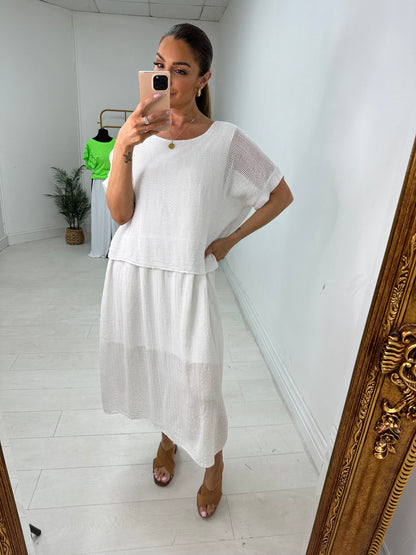 Alessandra Crochet 2 Piece Midi Dress