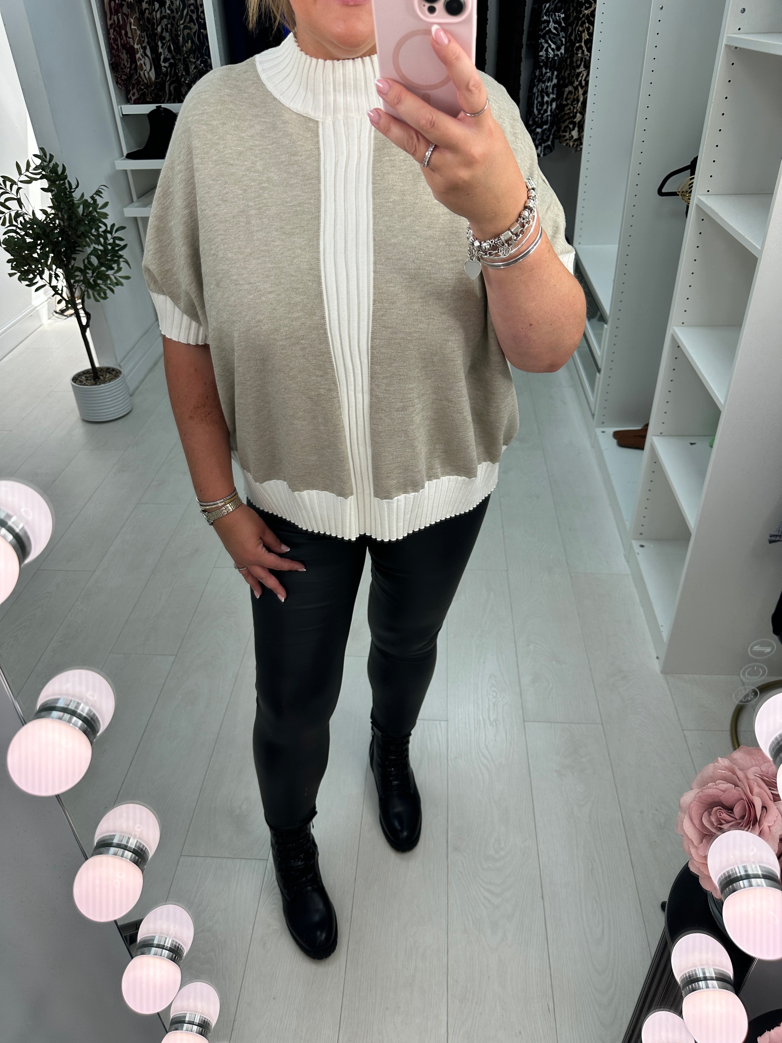 Tianey Colour Block Short Sleeve Jumper