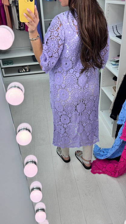 Abril Crochet Longline Cardigan