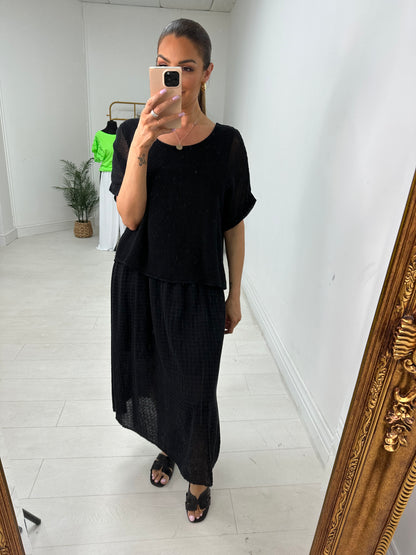 Alessandra Crochet 2 Piece Midi Dress