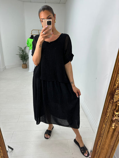 Alessandra Crochet 2 Piece Midi Dress