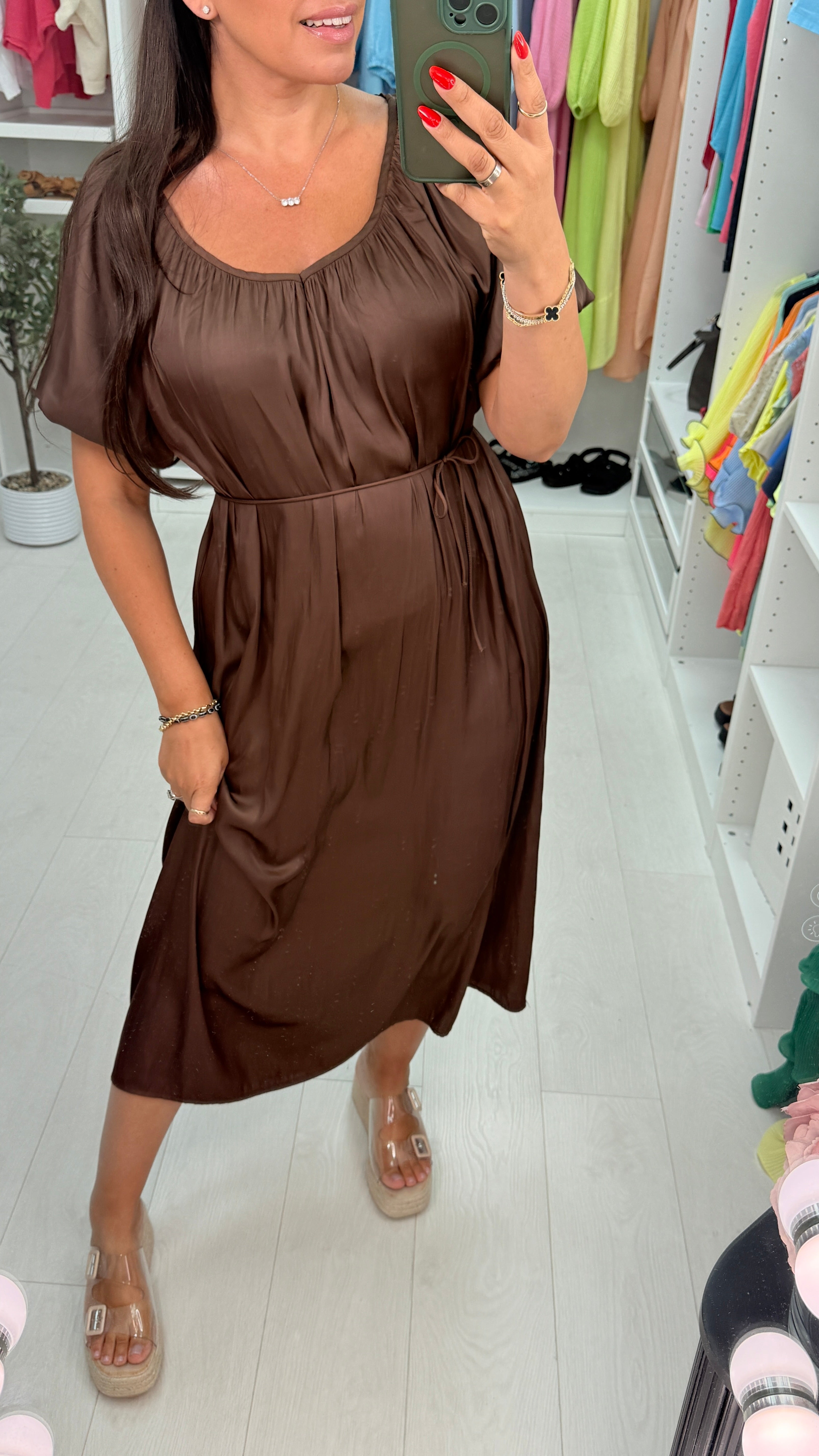 Senora Puff Sleeve V-Neck Maxi Dress