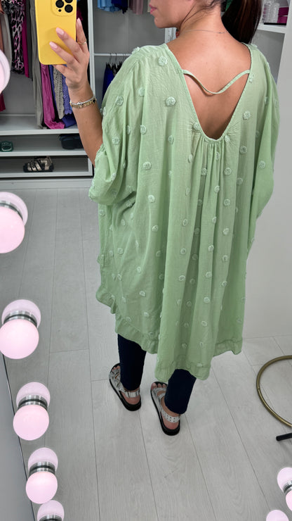 Dominga Dot Detail Lightweight Oversized Top