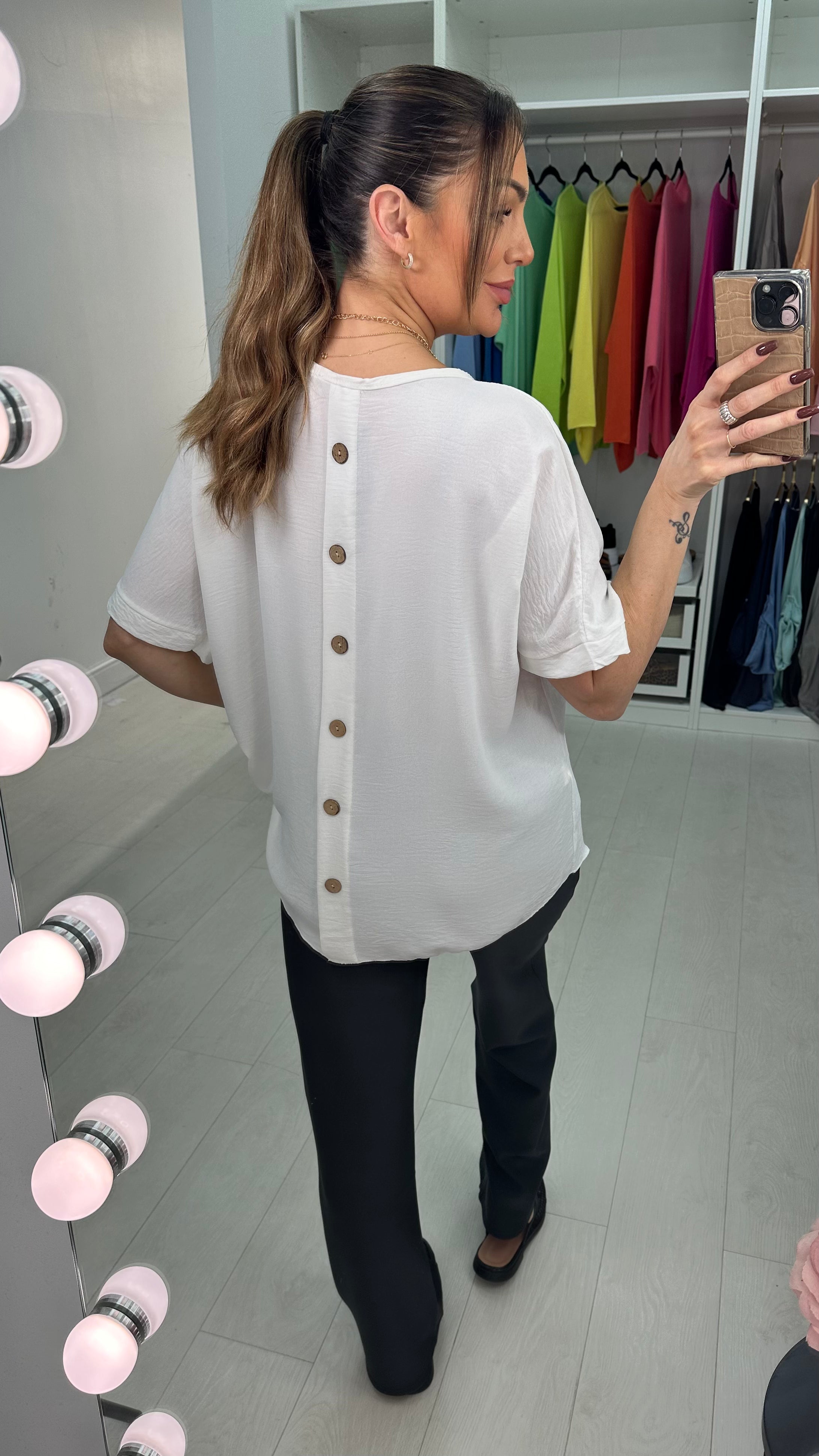 Channon Plain Loose Fit Necklace Top