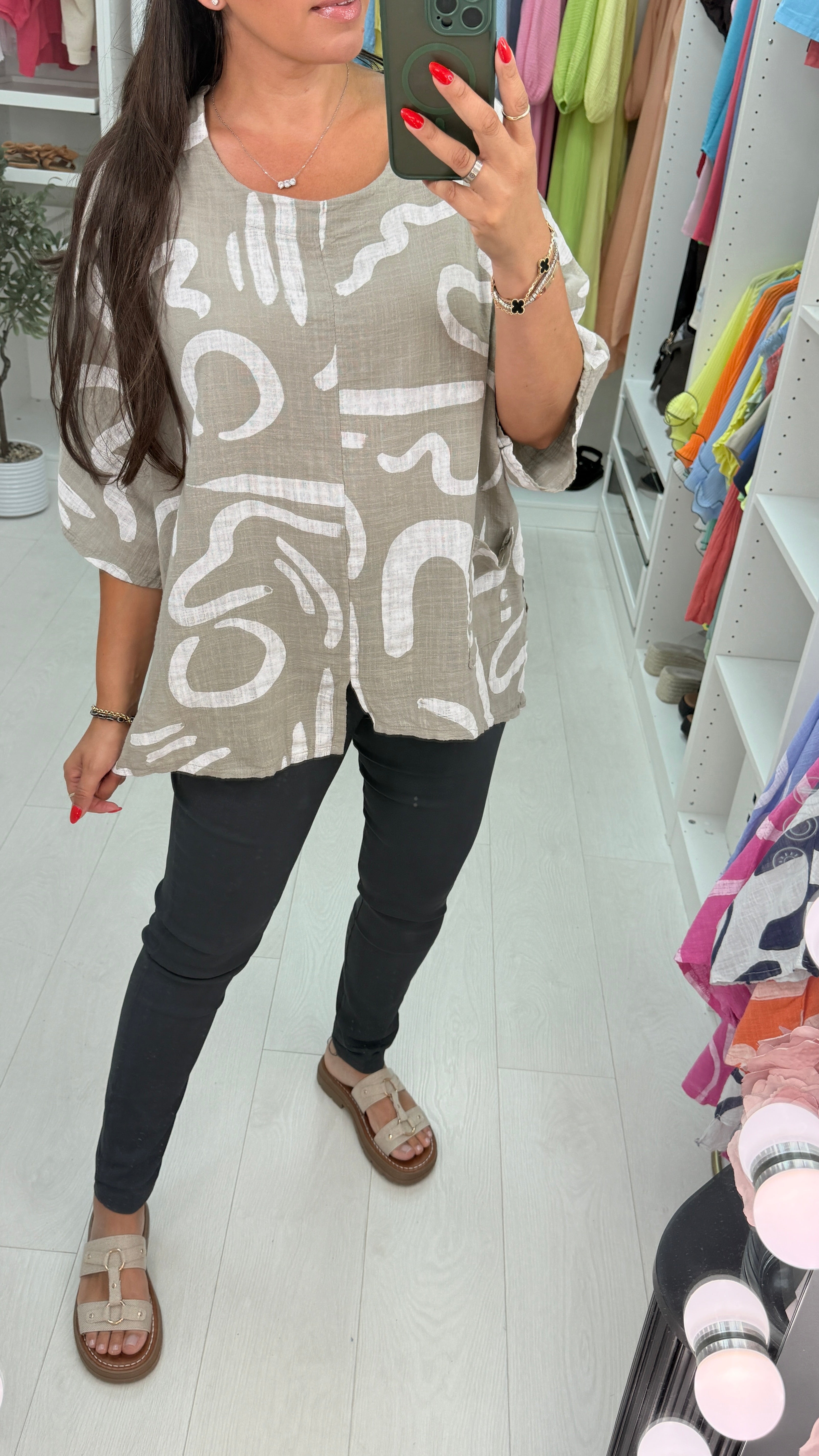 Kehlani Abstract Print Loose Fit Top
