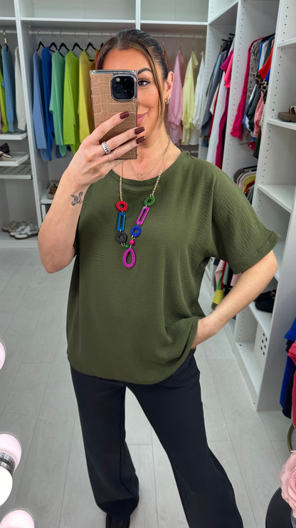 Channon Plain Loose Fit Necklace Top