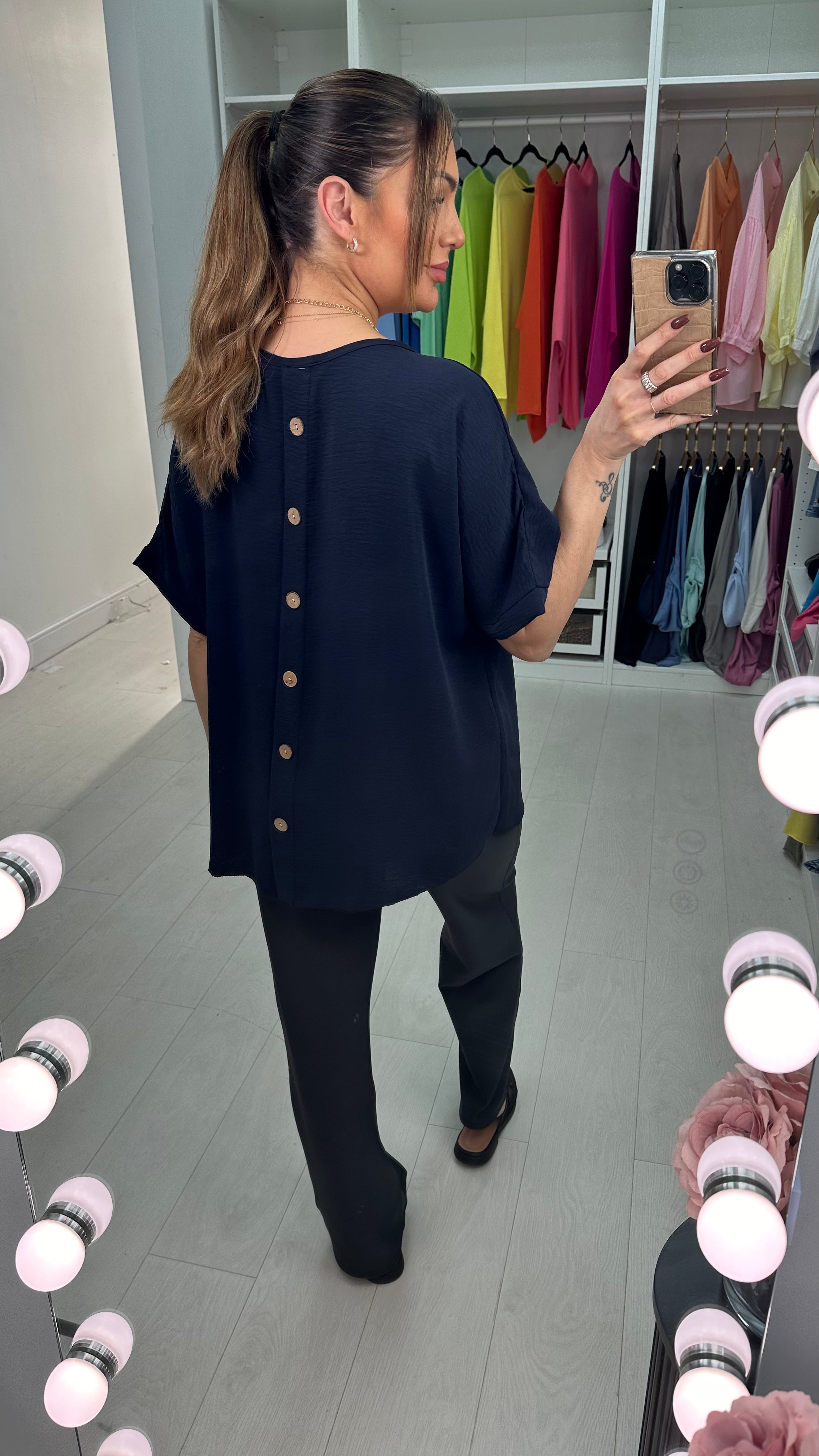 Channon Plain Loose Fit Necklace Top