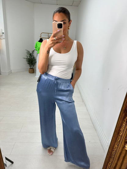 Hope Elasticated Plain Satin Trousers