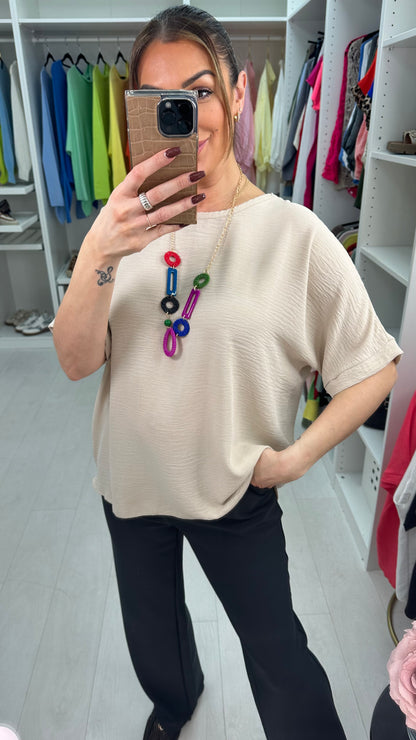 Channon Plain Loose Fit Necklace Top