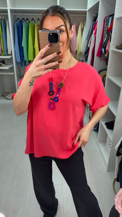 Channon Plain Loose Fit Necklace Top