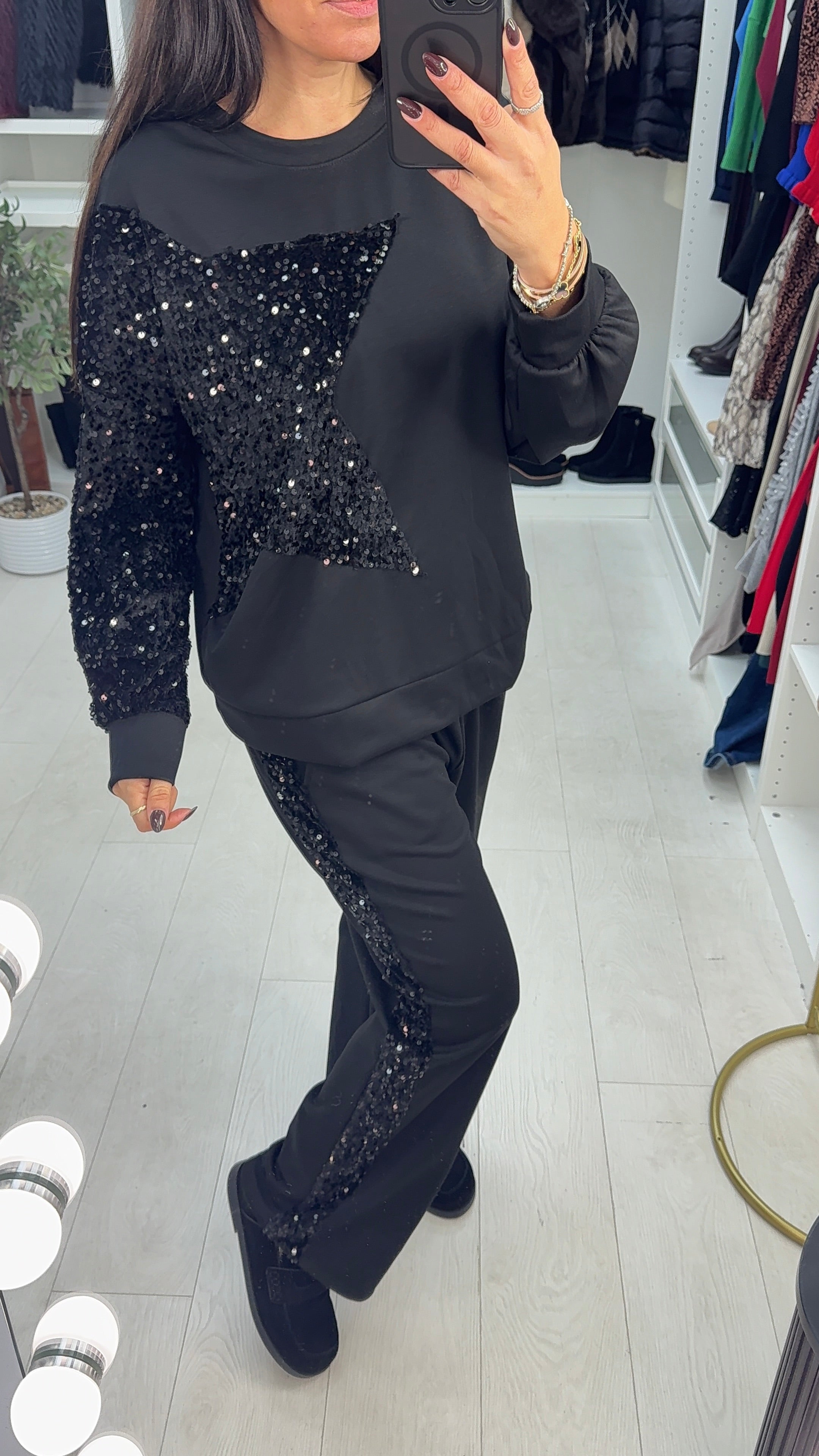 Laurina Sequin Star Detailed Loungewear Set