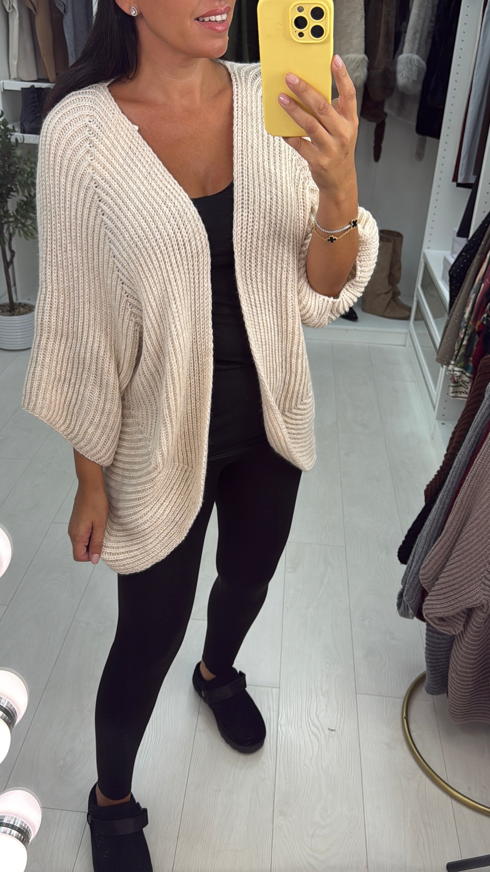 Nayeli 3/4 Sleeve Open Front Knit Cardigan