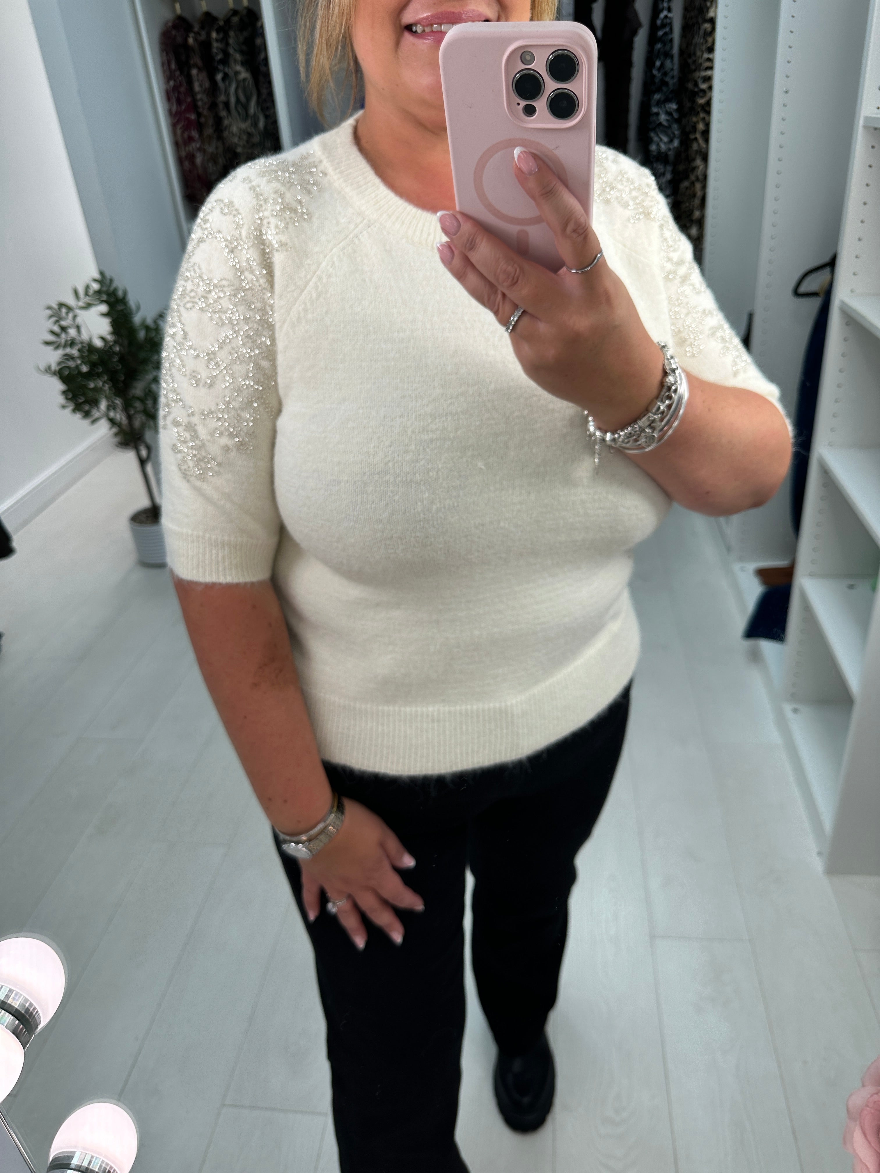 Morissa Plain Embellished Detail Super Soft Jumper