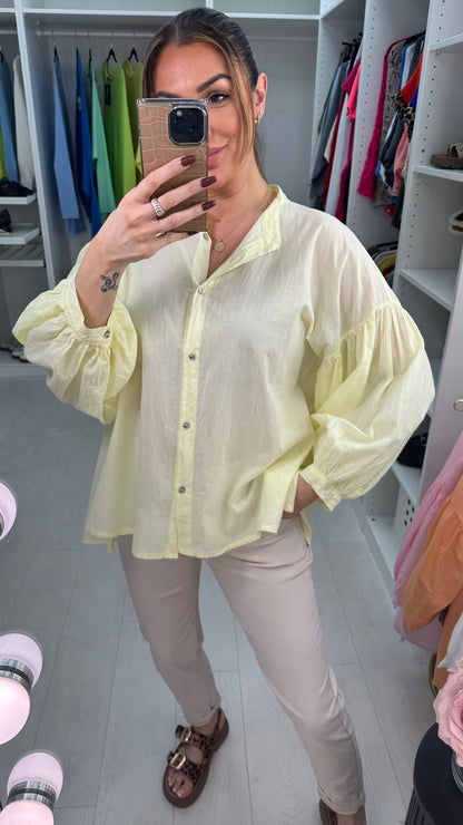 Brandie Plain Dipped Hem Loose Fit Shirt