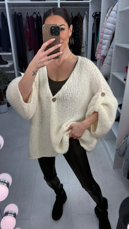 Josie Rolled Sleeve Chunky Cardigan