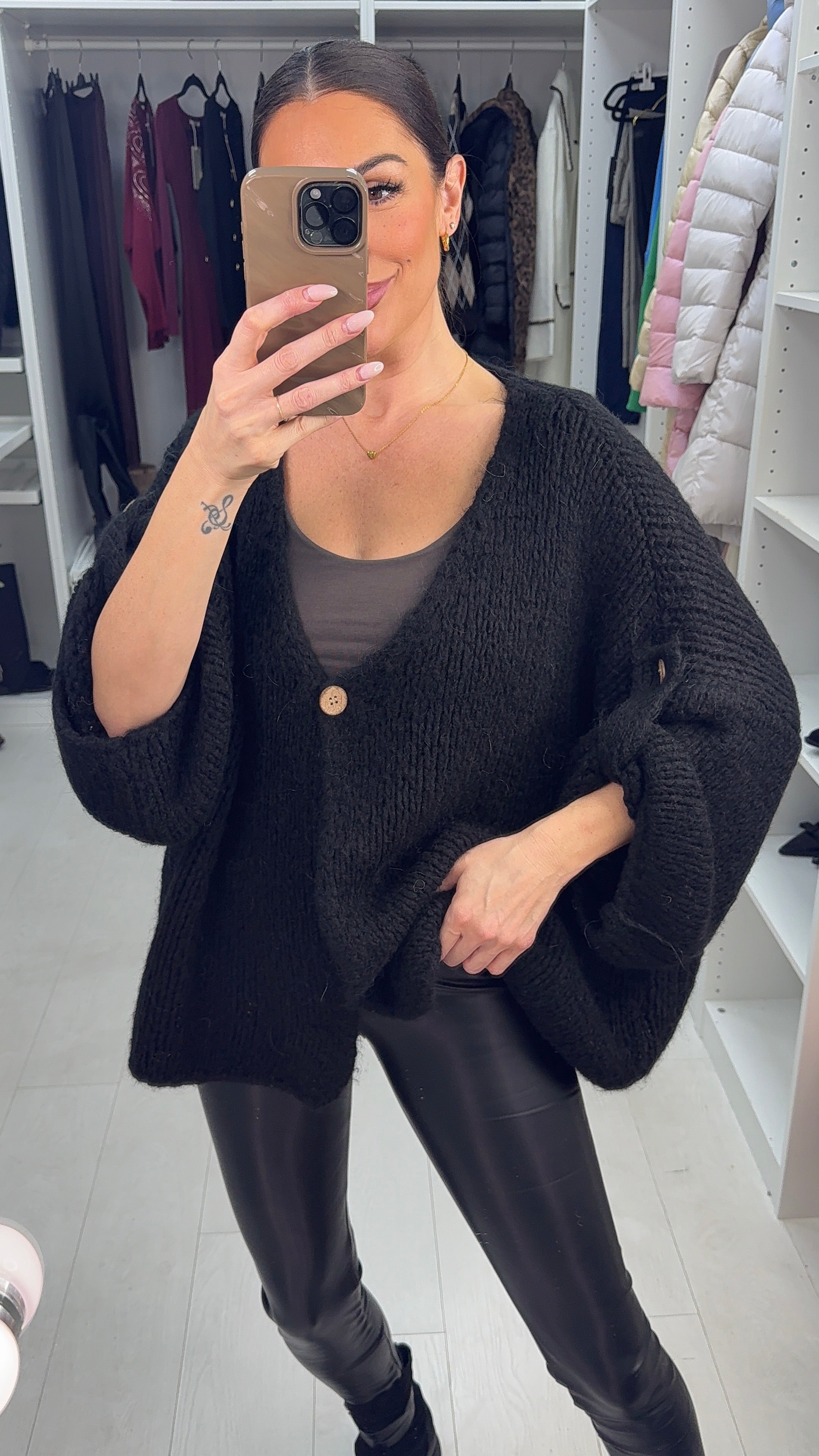 Josie Rolled Sleeve Chunky Cardigan