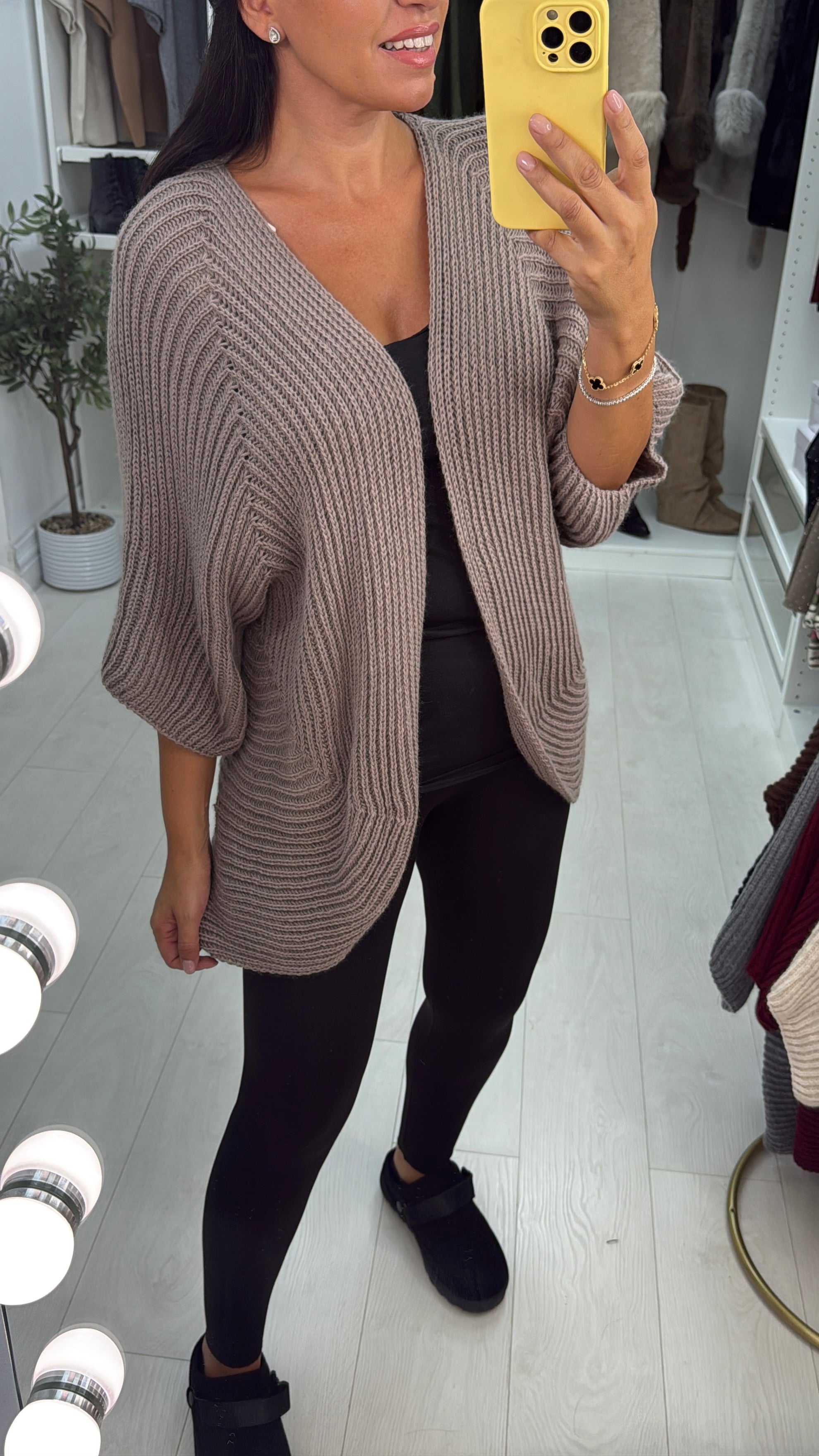 Nayeli 3/4 Sleeve Open Front Knit Cardigan