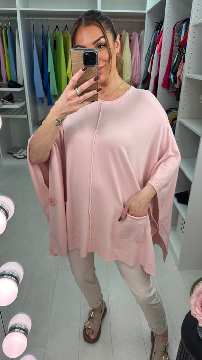 Layla Supersoft Button Detail Poncho Jumper