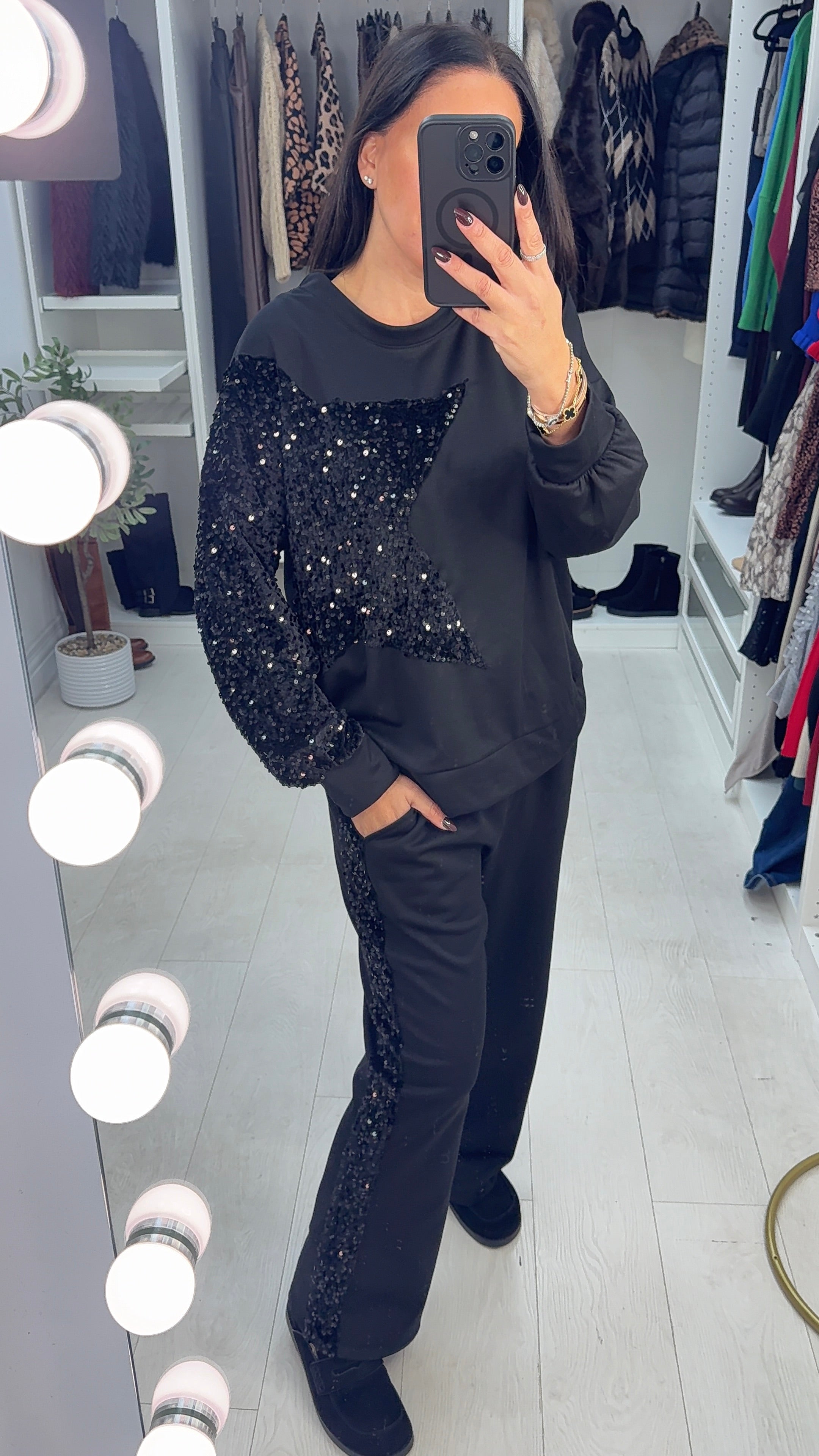 Laurina Sequin Star Detailed Loungewear Set