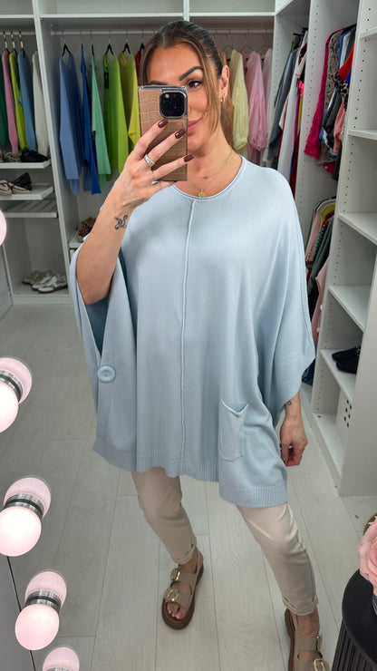 Layla Supersoft Button Detail Poncho Jumper