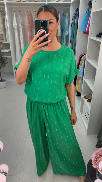 Rosario Diamante Detailed Short Sleeve Co-Ord Set