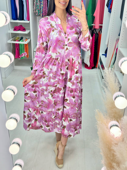 Joanne Vibrant Floral Smock Dress