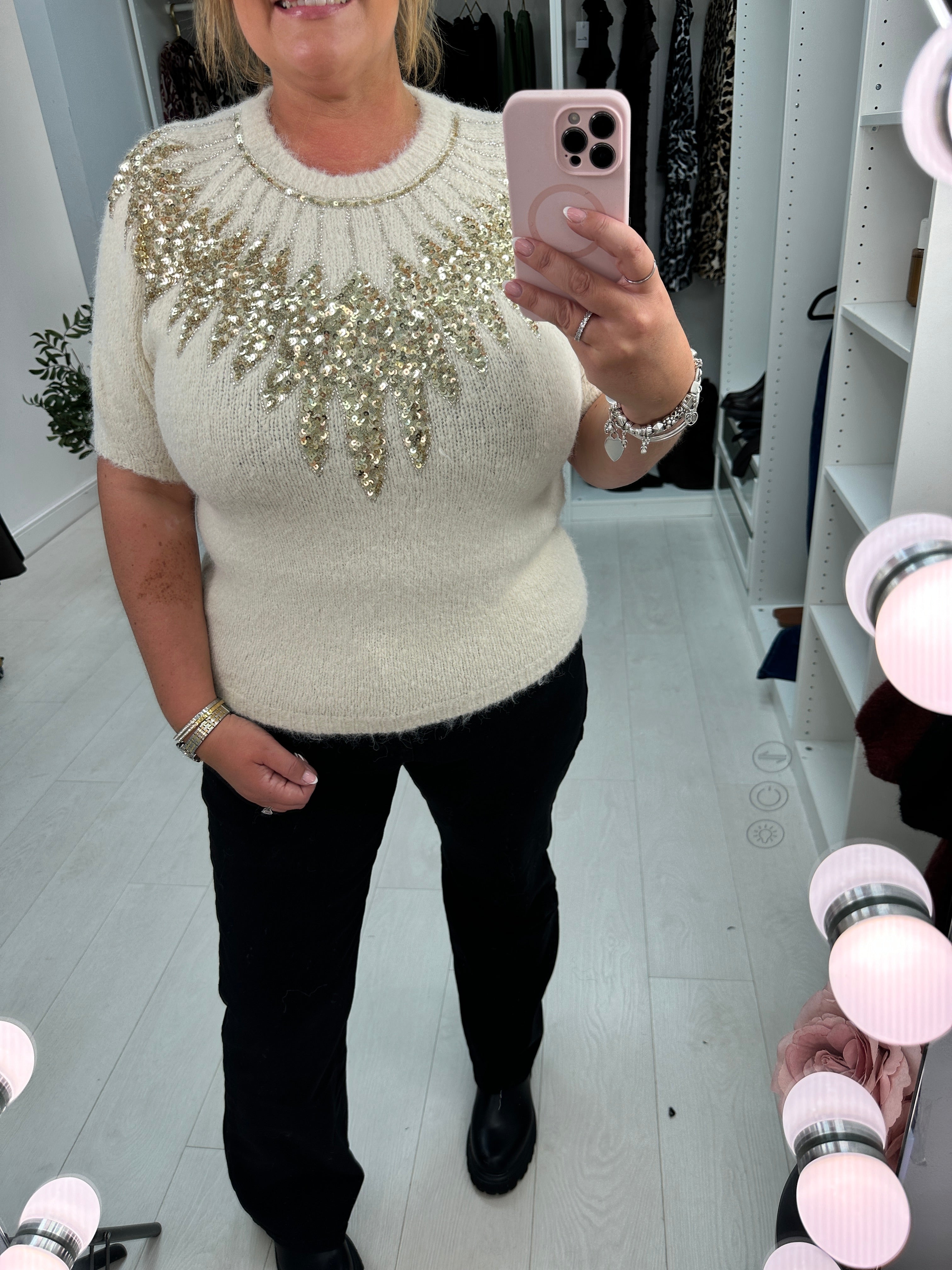 Sherrie Sequin Embellished Soft Knit Jumper