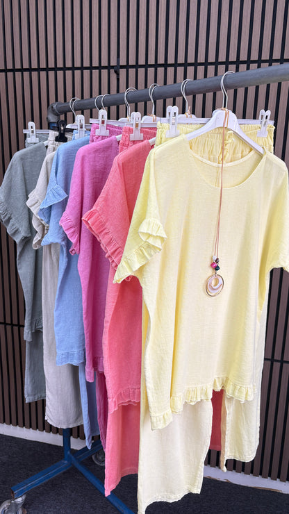 Marie Plain Frill Detail Loose Fit Co-Ord Set